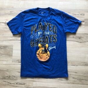 Gibson Royal Blue T-Shirt with Guitar Graphic